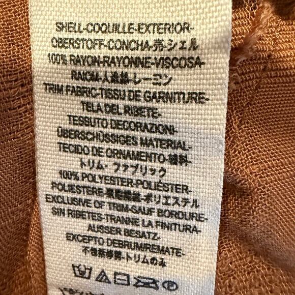 Free People Long SleeveTop Rust Brown High Low Hem Festival Boho Peasant Fall - Picture 5 of 10